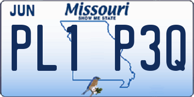 MO license plate PL1P3Q