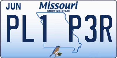 MO license plate PL1P3R