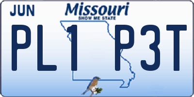 MO license plate PL1P3T