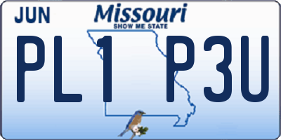 MO license plate PL1P3U