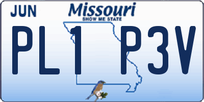 MO license plate PL1P3V
