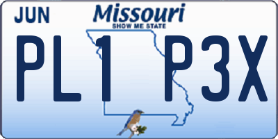 MO license plate PL1P3X