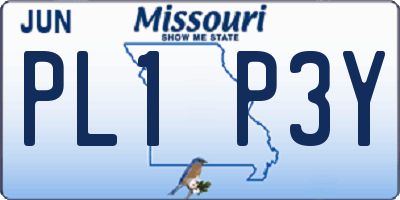 MO license plate PL1P3Y