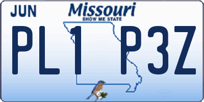 MO license plate PL1P3Z