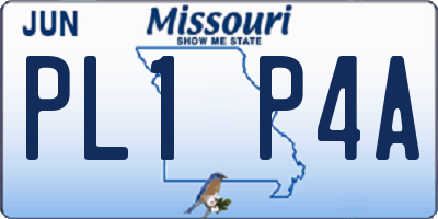 MO license plate PL1P4A