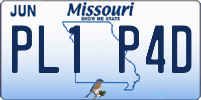 MO license plate PL1P4D