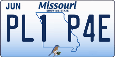 MO license plate PL1P4E