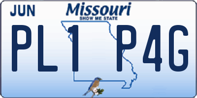 MO license plate PL1P4G