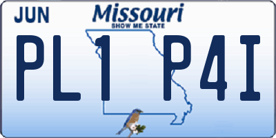 MO license plate PL1P4I