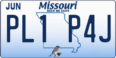 MO license plate PL1P4J