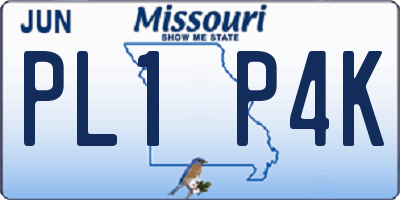 MO license plate PL1P4K