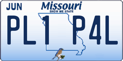 MO license plate PL1P4L