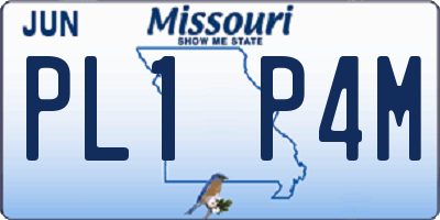 MO license plate PL1P4M