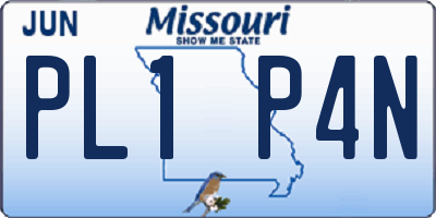 MO license plate PL1P4N