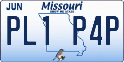 MO license plate PL1P4P