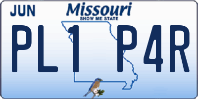 MO license plate PL1P4R