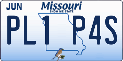 MO license plate PL1P4S