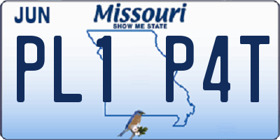 MO license plate PL1P4T