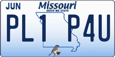MO license plate PL1P4U