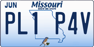 MO license plate PL1P4V