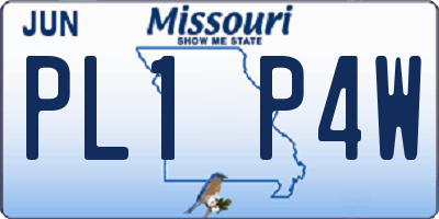 MO license plate PL1P4W