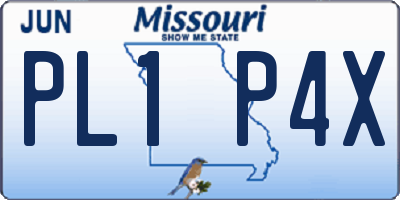MO license plate PL1P4X
