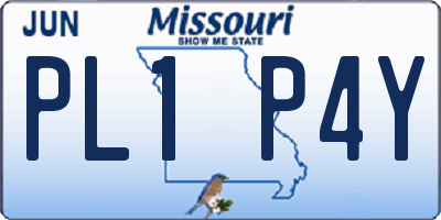 MO license plate PL1P4Y