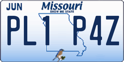 MO license plate PL1P4Z