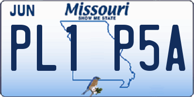 MO license plate PL1P5A