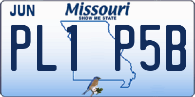 MO license plate PL1P5B