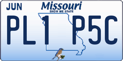 MO license plate PL1P5C
