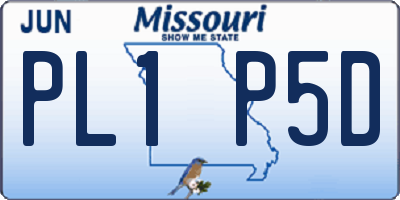 MO license plate PL1P5D
