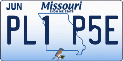 MO license plate PL1P5E