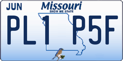 MO license plate PL1P5F