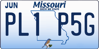 MO license plate PL1P5G