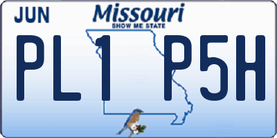 MO license plate PL1P5H