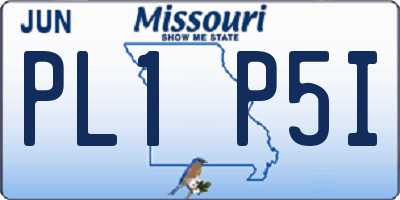MO license plate PL1P5I