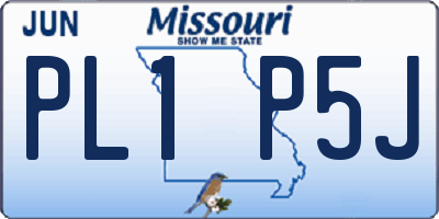 MO license plate PL1P5J