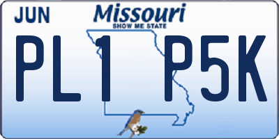 MO license plate PL1P5K