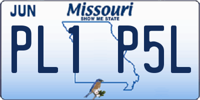 MO license plate PL1P5L