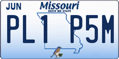MO license plate PL1P5M