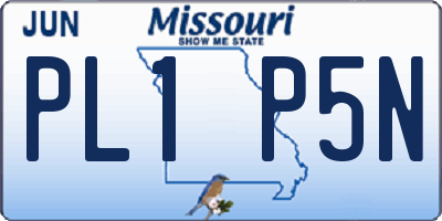 MO license plate PL1P5N
