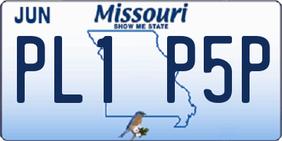 MO license plate PL1P5P