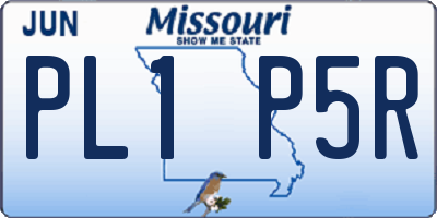 MO license plate PL1P5R