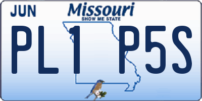 MO license plate PL1P5S