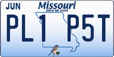 MO license plate PL1P5T