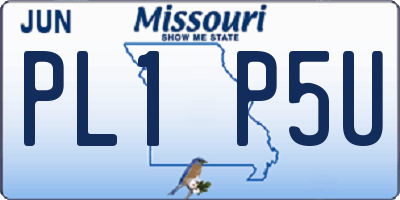 MO license plate PL1P5U