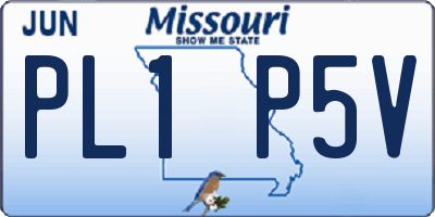 MO license plate PL1P5V