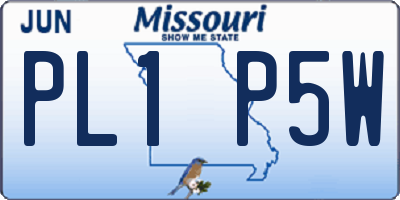 MO license plate PL1P5W