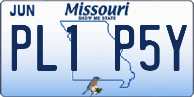 MO license plate PL1P5Y